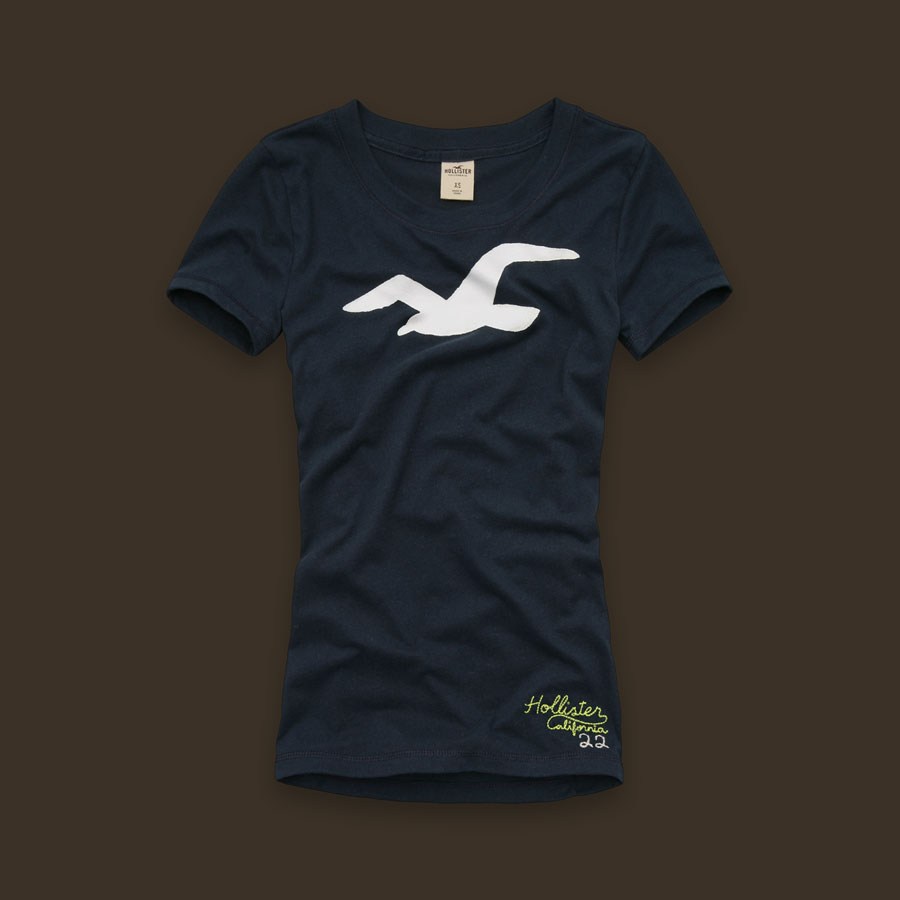 Hollister Mujeres De Cuello Redondo Corto Remera HCO4865